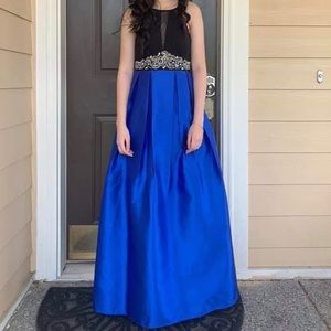 Halter top full length prom dress
